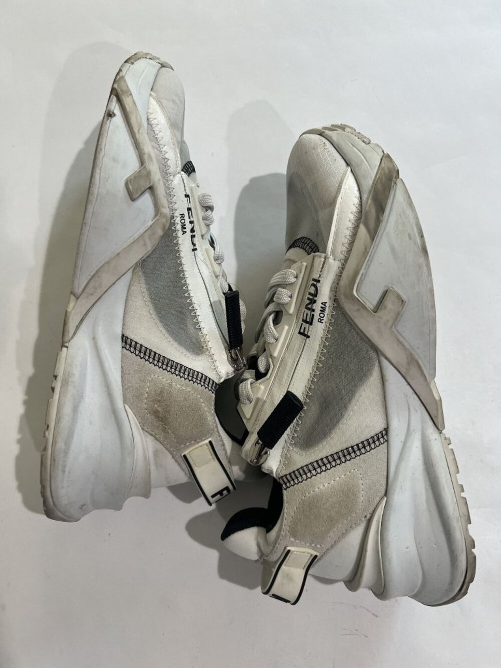 Fendi Flow Suede Sneakers in White - Picture 6 of 7